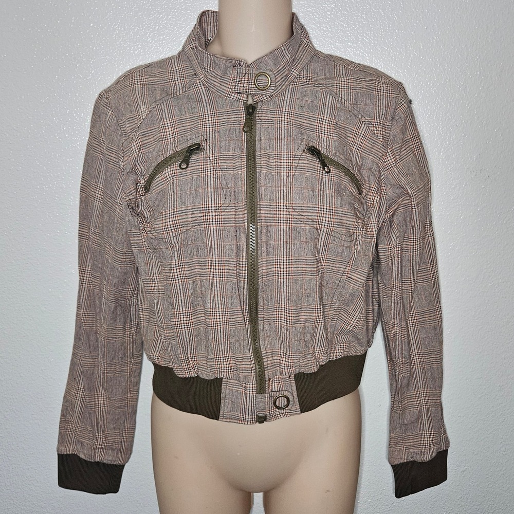 Miss‎ Lili Plaid Bomber Jacket